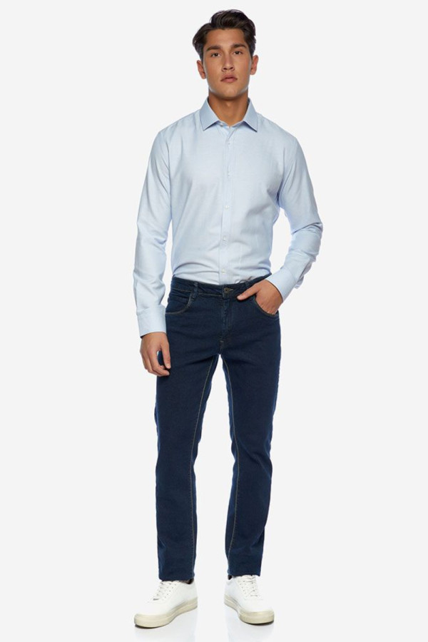 Ανδρικό τζιν Sogo μπλε βαμβακερό ελαστικό classic fit 26533-094-354