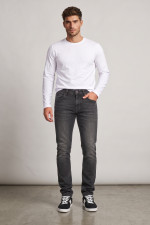 Ανδρικό τζιν Brokers μαύρο washed σε slim fit γραμμή 26513-405-359
