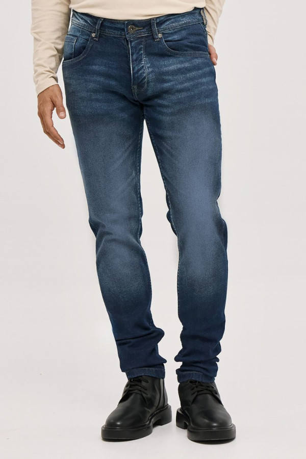 CAMARO ΑΝΔΡΙΚΟ ΠΑΝΤΕΛΟΝΙ JEAN SLIM FIT ΒΑΜΒΑΚΕΡΟ ΜΠΛΕ 25523-453-365