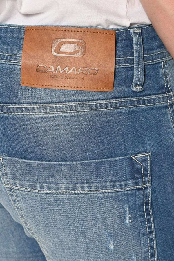 CAMARO ΑΝΔΡΙΚΟ JEAN ΒΑΜΒΑΚΕΡΟ ΜΕ ΕΛΑΦΡΙΕΣ ΦΘΟΡΕΣ ΜΠΛΕ 24023-456-355