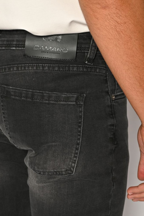 CAMARO ΑΝΔΡΙΚΟ ΠΑΝΤΕΛΟΝΙ JEAN ΒΑΜΒΑΚΕΡΟ REGULAR FIT ΜΑΥΡΟ 24523-255-360