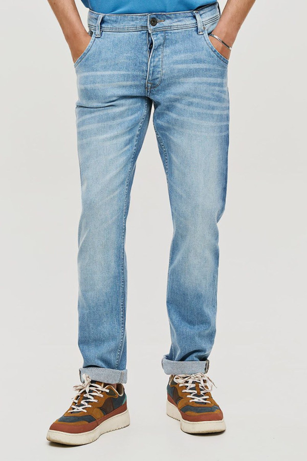 CAMARO ΑΝΔΡΙΚΟ ΠΑΝΤΕΛΟΝΙ JEAN REGULAR FIT ΜΠΛΕ 25023-258-365