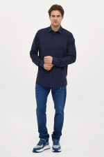 Ανδρικό jean Brokers μπλε regular fit με διακριτικές φθορές 26013-213-354