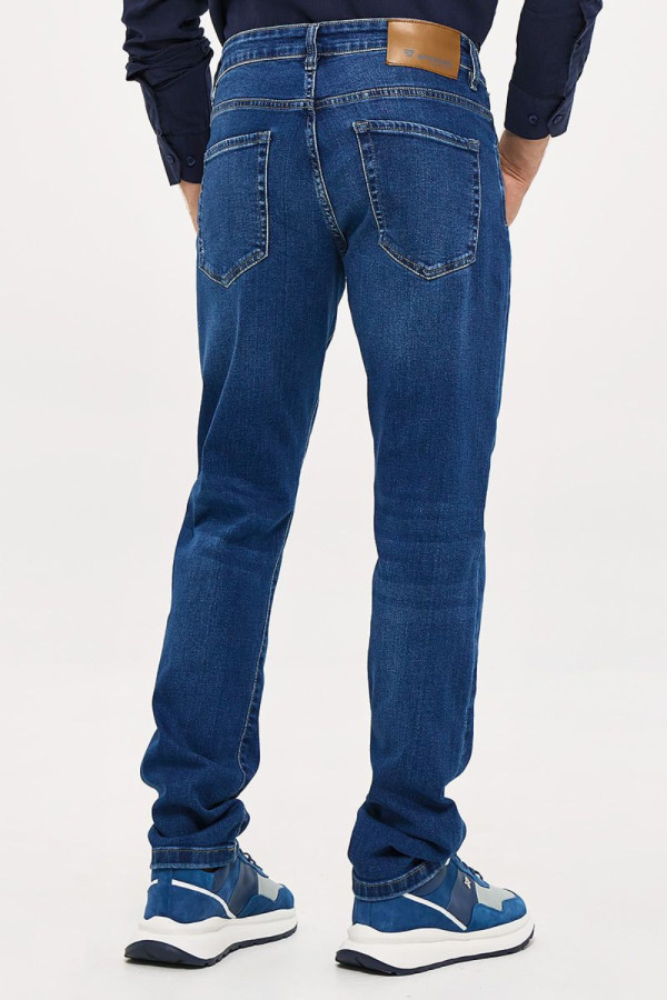 Ανδρικό jean Brokers μπλε regular fit με διακριτικές φθορές 26013-213-354