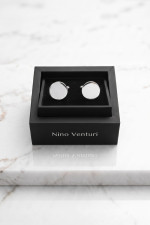 Ανδρικά στρογγυλά μανικετόκουμπα Nino Venturi σε ασημί απόχρωση 2422 Ανδρικά στρογγυλά μανικετόκουμπα Nino Venturi σε ασημί απόχρωση 2422