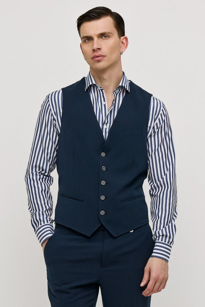 SOGO ΑΝΔΡΙΚΟ ΓΙΛΕΚΟ ΣΑΚΑΚΙΟΥ SLIM FIT ΜΠΛΕ 25031-092-174