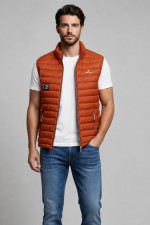 Ανδρικό αμάνικο μπουφάν Sogo κεραμιδί puffer 21004-0012