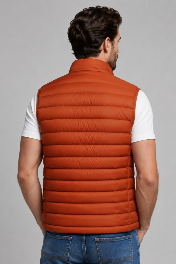 Ανδρικό αμάνικο μπουφάν Sogo κεραμιδί puffer 21004-0012