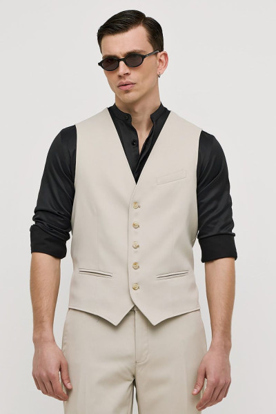 SOGO ΑΝΔΡΙΚΟ ΓΙΛΕΚΟ SLIM FIT ΜΠΕΖ 25031-092-498