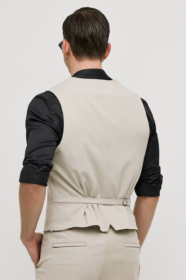 SOGO ΑΝΔΡΙΚΟ ΓΙΛΕΚΟ SLIM FIT ΜΠΕΖ 25031-092-498