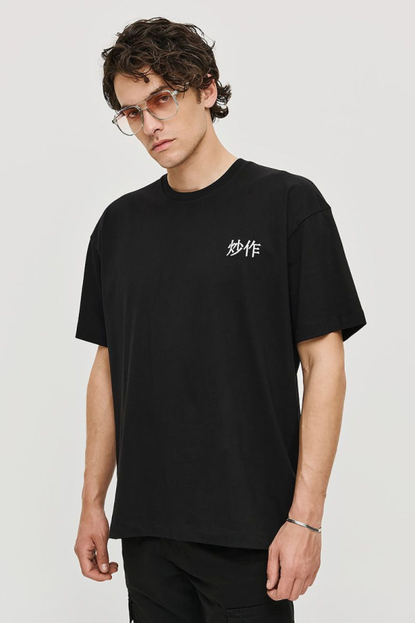 CAMARO ΑΝΔΡΙΚΟ T-SHIRT LOOSE FIT ΜΕ ΤΥΠΩΜΑ ΣΤΗ ΠΛΑΤΗ ΜΑΥΡΟ 25027-376-752