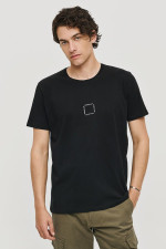 CAMARO ΑΝΔΡΙΚΟ T-SHIRT ΒΑΜΒΑΚΕΡΟ REGULAR FIT ΜΑΥΡΟ 25027-145-751