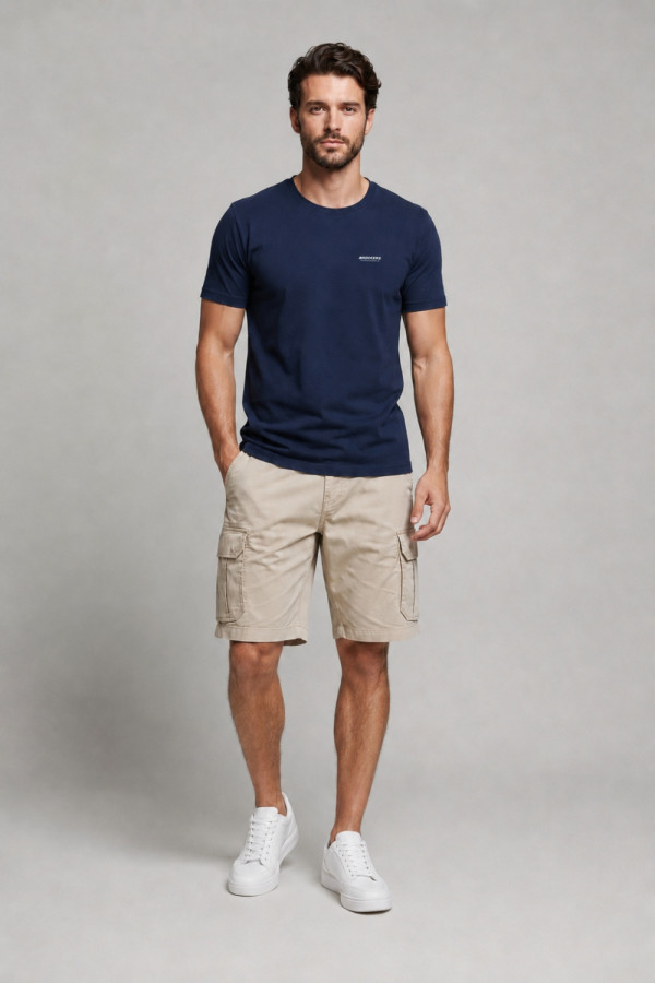 Ανδρικό navy blue t-shirt Brokers βαμβακερό 26017-100-751