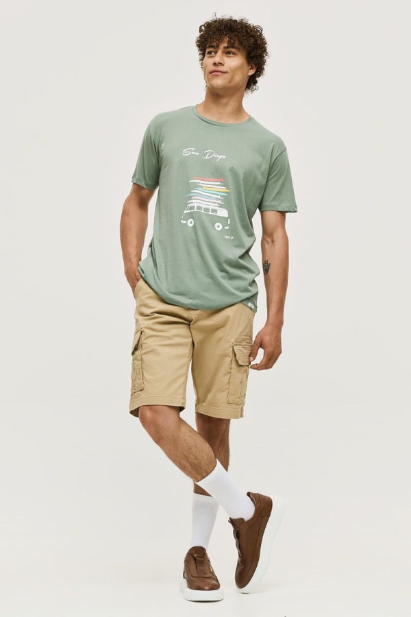 CAMARO ΑΝΔΡΙΚΟ T-SHIRT ΒΑΜΒΑΚΕΡΟ ΜΕ ΤΥΠΩΜΑ MINT 25027-153-751