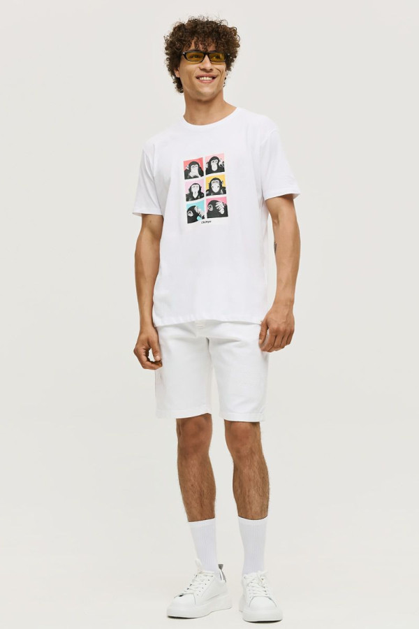CAMARO T-SHIRT ΒΑΜΒΑΚΕΡΟ POP ART ΤΥΠΩΜΑ ΛΕΥΚΟ  25027-154-751