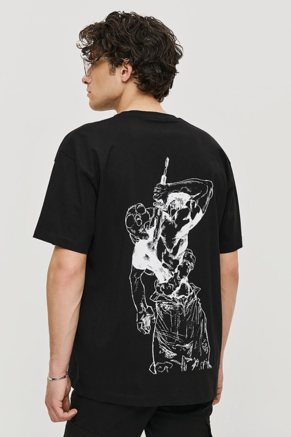 CAMARO ΑΝΔΡΙΚΟ T-SHIRT LOOSE FIT ΜΕ ΤΥΠΩΜΑ ΣΤΗ ΠΛΑΤΗ ΜΑΥΡΟ 25027-376-752