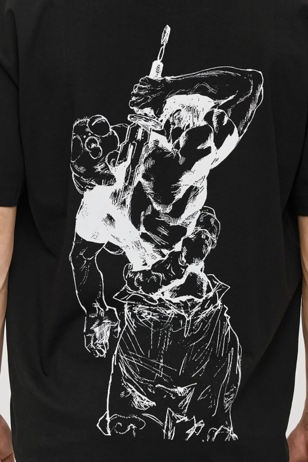 CAMARO ΑΝΔΡΙΚΟ T-SHIRT LOOSE FIT ΜΕ ΤΥΠΩΜΑ ΣΤΗ ΠΛΑΤΗ ΜΑΥΡΟ 25027-376-752