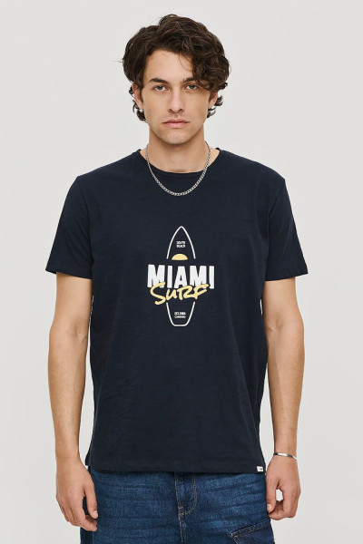 CAMARO ΑΝΔΡΙΚΟ T-SHIRT ΒΑΜΒΑΚΕΡΟ ΜΕ ΤΥΠΩΜΑ ΜΠΛΕ 25027-175-754