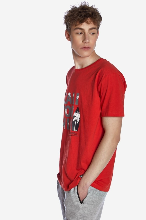 CAMARO ΑΝΔΡΙΚΟ T-SHIRT ΜΕ ΤΥΠΩΜΑ "CALIFORNIA" ΚΟΚΚΙΝΟ 22001-923-01