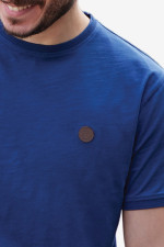 VISCONTI ΑΝΔΡΙΚO ΒΑΜΒΑΚΕΡΟ T-SHIRT ΜΟΝΟΧΡΩΜΟ ΜΠΛΕ 2811-1