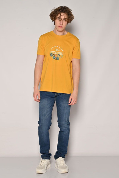 CAMARO ΑΝΔΡΙΚΟ T-SHIRT ΒΑΜΒΑΚΕΡΟ ΜΕ ΤΥΠΩΜΑ ΚΙΤΡΙΝΟ 24027-148-751