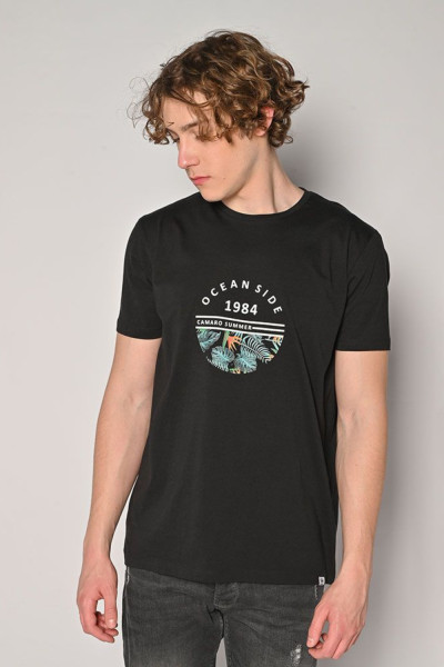 CAMARO ΑΝΔΡΙΚΟ T-SHIRT ΒΑΜΒΑΚΕΡΟ ΜΕ ΤΥΠΩΜΑ ΜΑΥΡΟ 24027-148-751