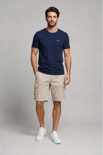 Ανδρικό navy blue t-shirt Brokers βαμβακερό 26017-100-751