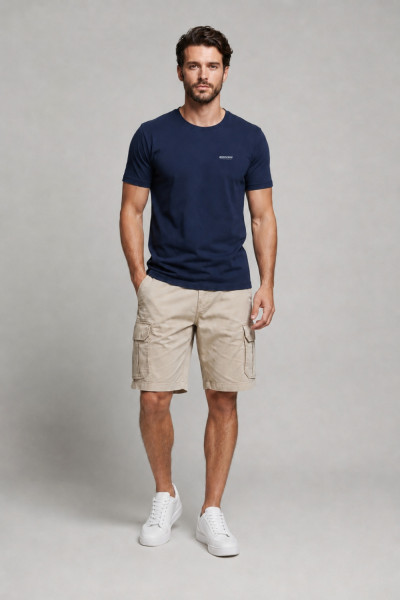 Ανδρικό navy blue t-shirt Brokers βαμβακερό 26017-100-751