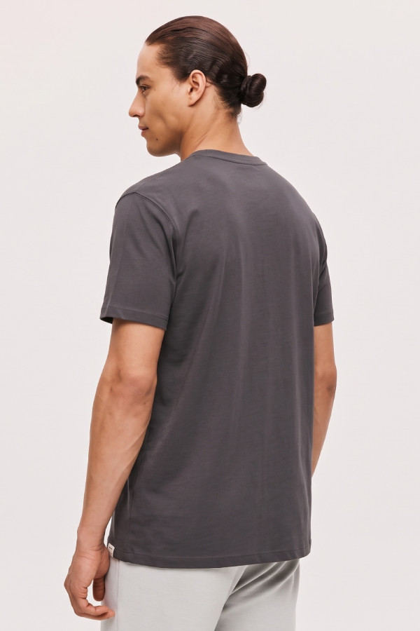 Ανδρικό T-shirt Brokers γκρι με κουμπιά και henley λαιμόκοψη 26017-101-751 Ανδρικό T-shirt Brokers γκρι με κουμπιά και henley λαιμόκοψη 26017-101-751