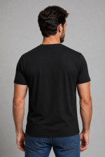 Ανδρικό T-shirt Brokers μαύρο με print βαμβακερό κοντομάνικο 26017-113-751