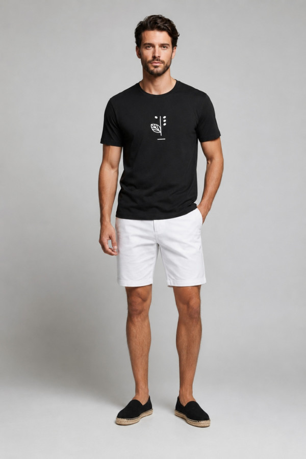 Ανδρικό T-Shirt Brokers μαύρο βαμβακερό με minimal τύπωμα 26017-118-751 Ανδρικό T-Shirt Brokers μαύρο βαμβακερό με minimal τύπωμα 26017-118-751