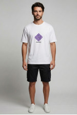 Ανδρικό t-shirt Brokers λευκό με ανάγλυφο 3D τύπωμα 26017-107-751