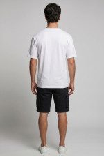Ανδρικό t-shirt Brokers λευκό με ανάγλυφο 3D τύπωμα 26017-107-751