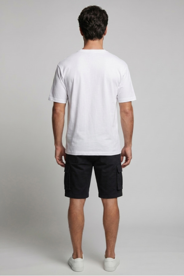 Ανδρικό t-shirt Brokers λευκό με ανάγλυφο 3D τύπωμα 26017-107-751