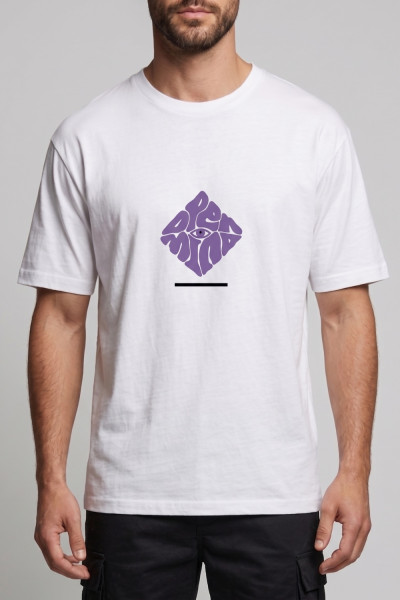 Ανδρικό t-shirt Brokers λευκό με ανάγλυφο 3D τύπωμα 26017-107-751