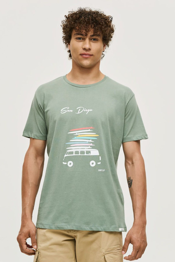 CAMARO ΑΝΔΡΙΚΟ T-SHIRT ΒΑΜΒΑΚΕΡΟ ΜΕ ΤΥΠΩΜΑ MINT 25027-153-751