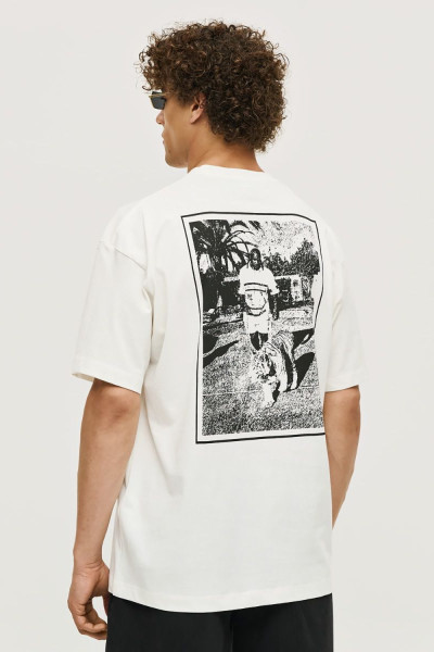 CAMARO ΑΝΔΡΙΚΟ T-SHIRT LOOSE FIT ΜΕ ΤΥΠΩΜΑ ΣΤΗ ΠΛΑΤΗ ΕΚΡΟΥ 25027-378-752