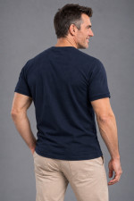 Ανδρική μπλούζα Visconti navy blue henley βαμβακερή με κουμπιά 2834-1 Ανδρική μπλούζα Visconti navy blue henley βαμβακερή με κουμπιά 2834-1