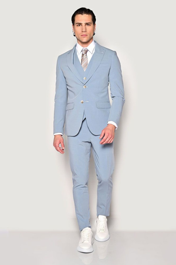 SOGO ΑΝΔΡΙΚΟ ΚΟΣΤΟΥΜΙ ΜΕ ΓΙΛΕΚΟ SLIM FIT ΣΙΕΛ 24032-706-272