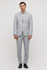 Ανδρικό κοστούμι Sogo με γιλέκο γκρί ανοικτό slim fit 25032-702-271