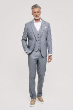 Ανδρικό κοστούμι με γιλέκο Sogo γκρι regular fit 26032-401-283