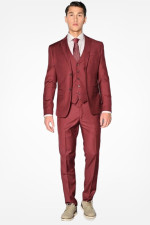 SOGO ΑΝΔΡΙΚΟ ΚΟΣΤΟΥΜΙ ΜΕ ΓΙΛΕΚΟ SLIM FIT BORDEAUX  23032-701-101