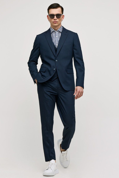 SOGO ΑΝΔΡΙΚΟ ΚΟΣΤΟΥΜΙ ΜΕ ΓΙΛΕΚΟ SLIM FIT ΜΕ ΡΙΓΑ ΜΠΛΕ 25032-702-290