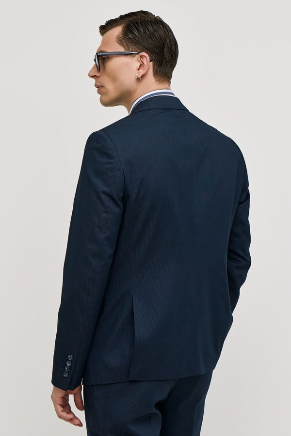 SOGO ΑΝΔΡΙΚΟ ΚΟΣΤΟΥΜΙ ΜΕ ΓΙΛΕΚΟ SLIM FIT ΜΕ ΡΙΓΑ ΜΠΛΕ 25032-702-290