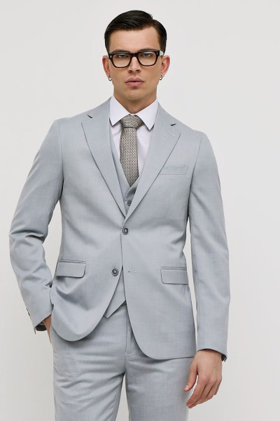 SOGO ΑΝΔΡΙΚΟ ΚΟΣΤΟΥΜΙ ΜΕ ΓΙΛΕΚΟ SLIM FIT ΜΕ ΜΙΚΡΟΣΧΕΔΙΟ ΓΚΡΙ 25032-701-292