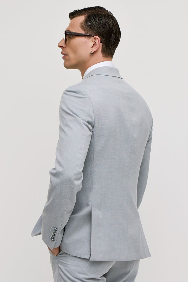 SOGO ΑΝΔΡΙΚΟ ΚΟΣΤΟΥΜΙ ΜΕ ΓΙΛΕΚΟ SLIM FIT ΜΕ ΜΙΚΡΟΣΧΕΔΙΟ ΓΚΡΙ 25032-701-292