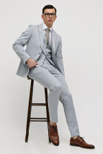 SOGO ΑΝΔΡΙΚΟ ΚΟΣΤΟΥΜΙ ΜΕ ΓΙΛΕΚΟ SLIM FIT ΜΕ ΜΙΚΡΟΣΧΕΔΙΟ ΓΚΡΙ 25032-701-292