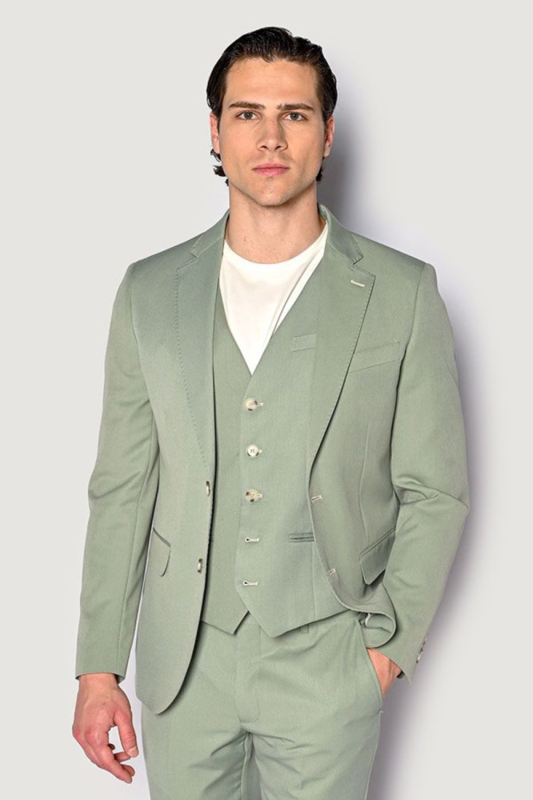 SOGO ΑΝΔΡΙΚΟ ΚΟΣΤΟΥΜΙ ΜΕ ΓΙΛΕΚΟ SLIM FIT MINT 24032-702-271