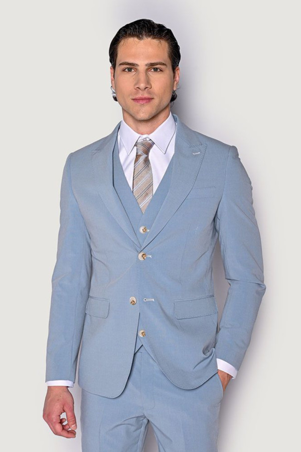 SOGO ΑΝΔΡΙΚΟ ΚΟΣΤΟΥΜΙ ΜΕ ΓΙΛΕΚΟ SLIM FIT ΣΙΕΛ 24032-706-272
