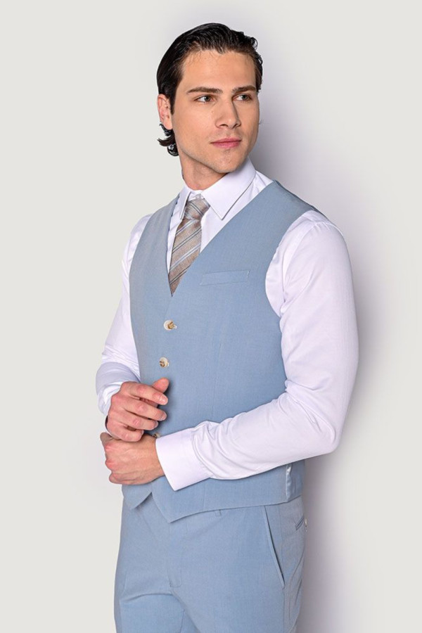 SOGO ΑΝΔΡΙΚΟ ΚΟΣΤΟΥΜΙ ΜΕ ΓΙΛΕΚΟ SLIM FIT ΣΙΕΛ 24032-706-272